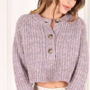 Lilou Melange Multicolor Purple Sweater size L NWT in packaging
